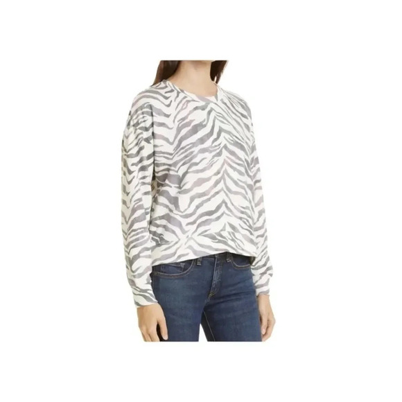 Rails Marlo Ivory Gradient Tiger Striped Sweatshirt - Picture 1 of 12